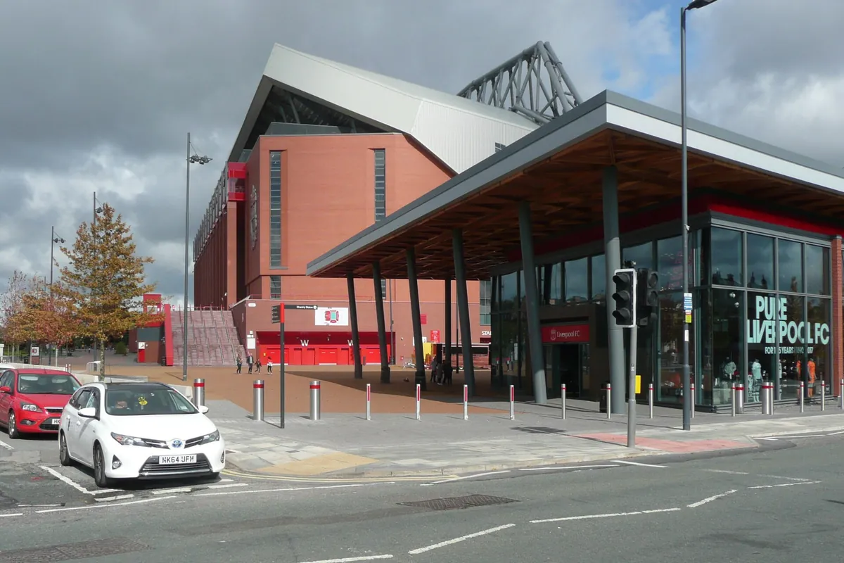Anfield stadium in Liverpool, home of Liverpool FC
