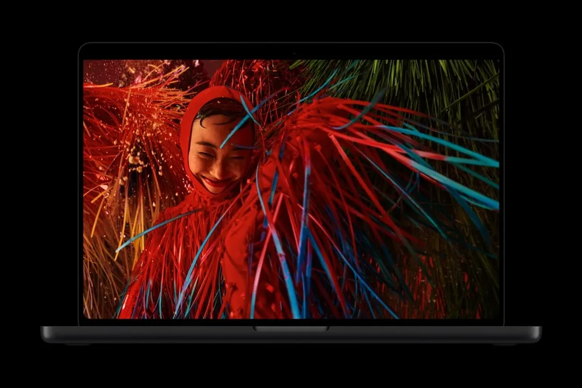 Close view of the MacBook Pro PROLED display with touch