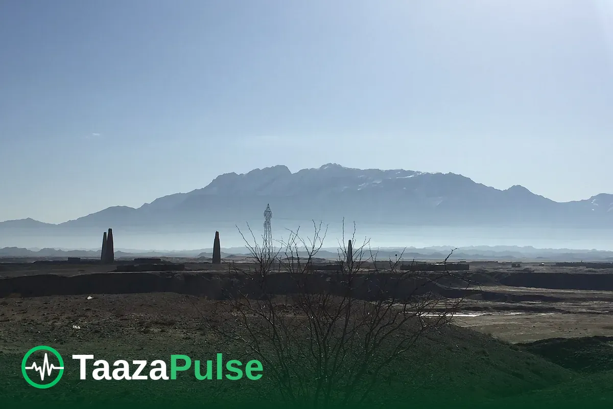 Dry Quetta valley landscape with mountains in the distance