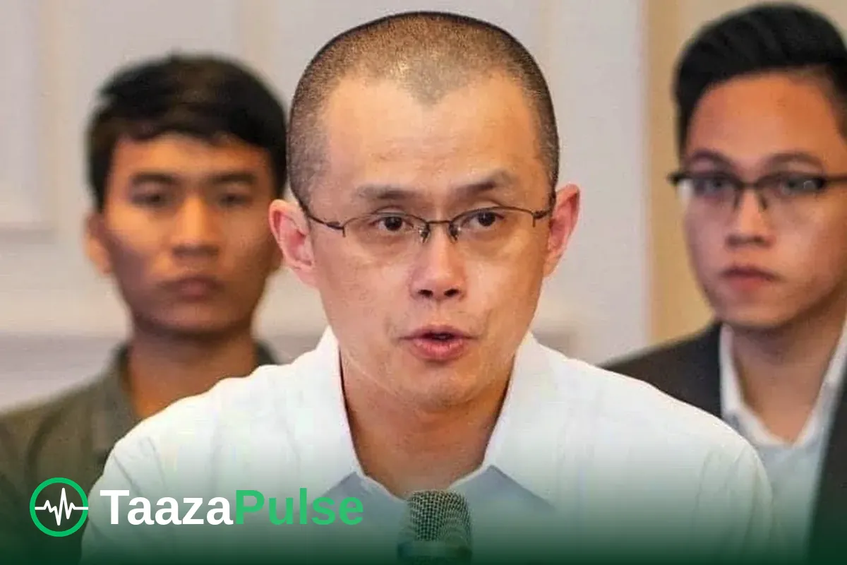 Binance founder Changpeng Zhao speaking at an event