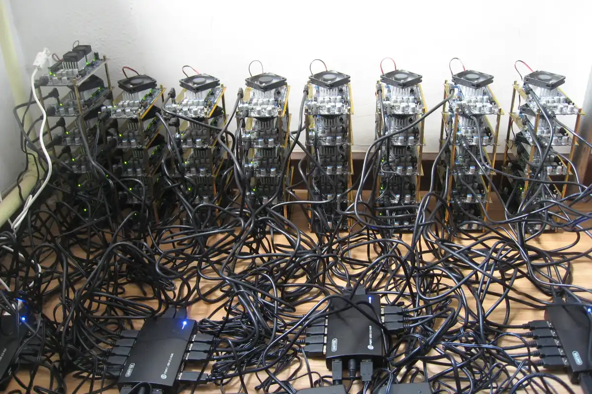 A bitcoin mining rig