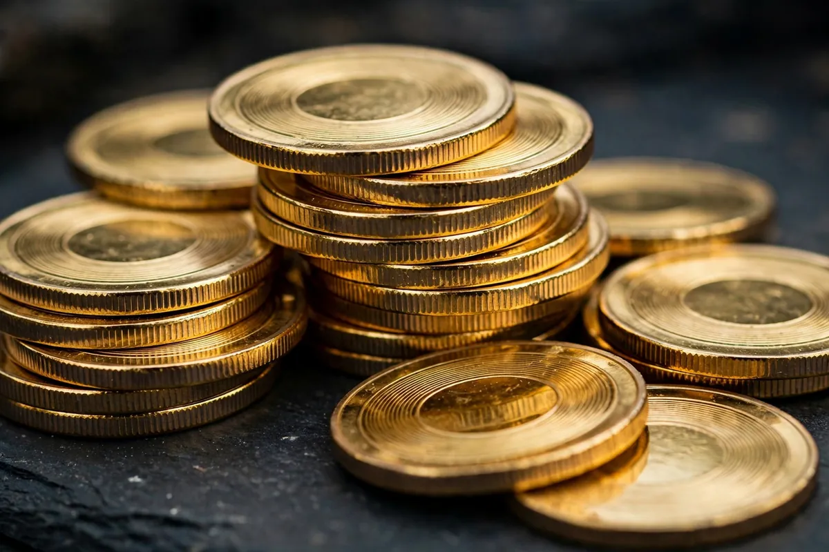 Stacks of gold-coloured coins