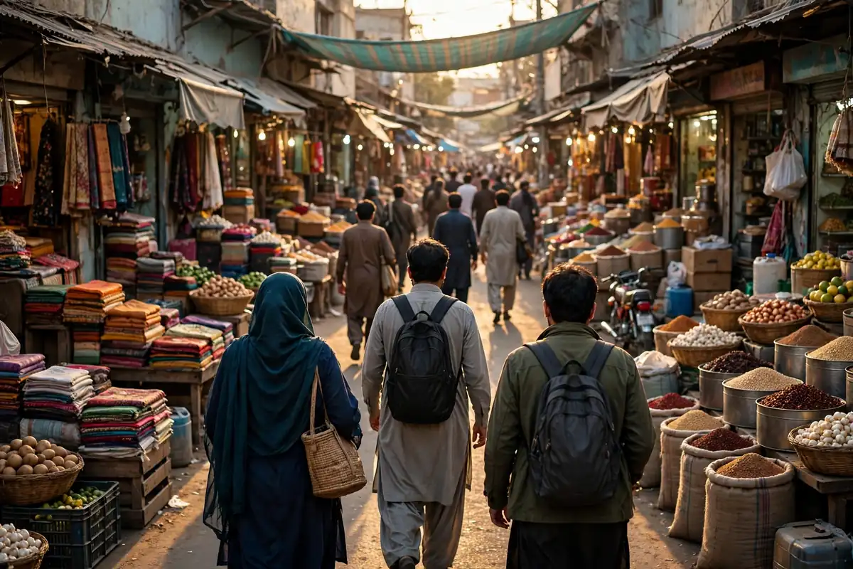 مصروف پاکستانی بازار کی گلی، علامتی تصویر