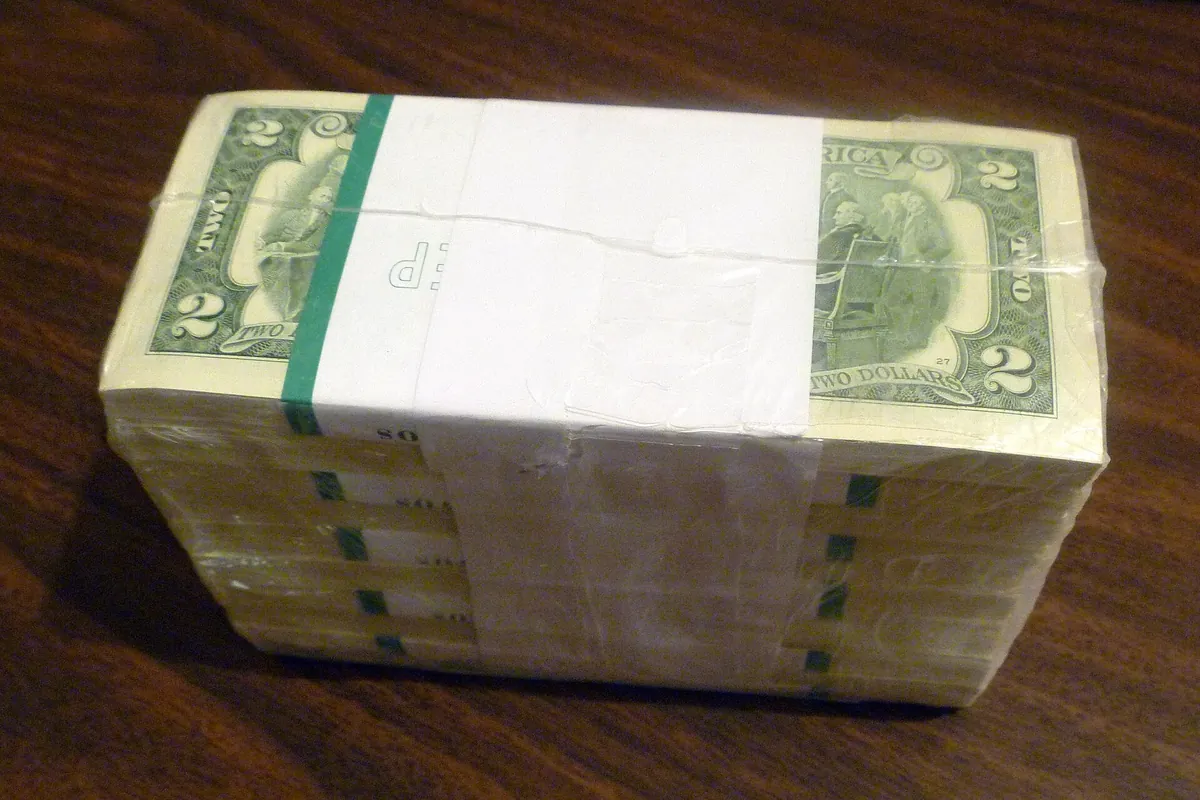 US dollar banknotes in bulk wrapping (photo: Wikimedia Commons)