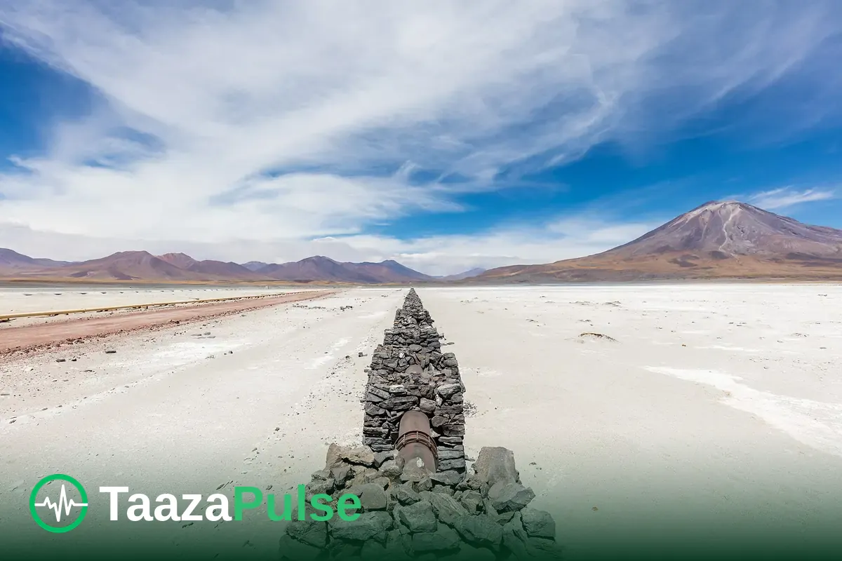 A gas pipeline running through open country