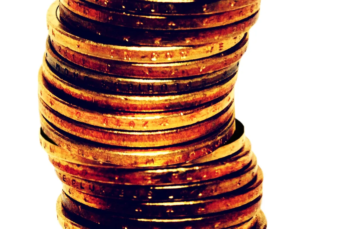 A stack of gold-coloured coins