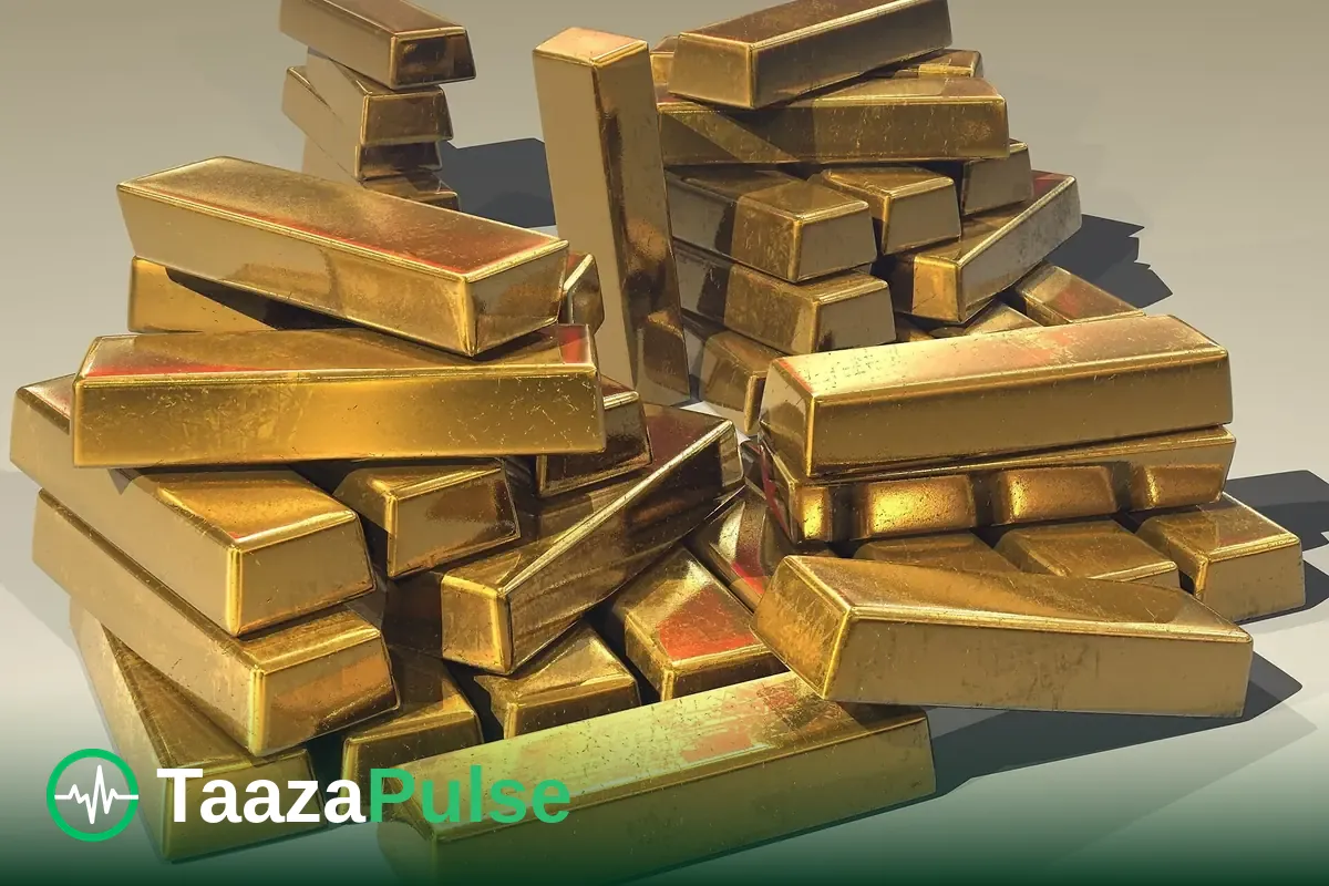 Stacks of gold bullion bars