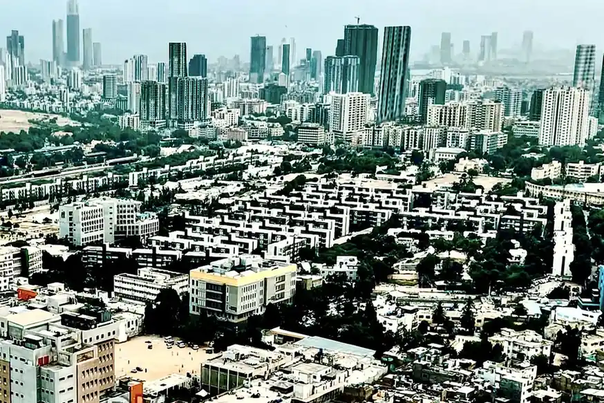 The Karachi skyline, with dense housing and high-rise towers
