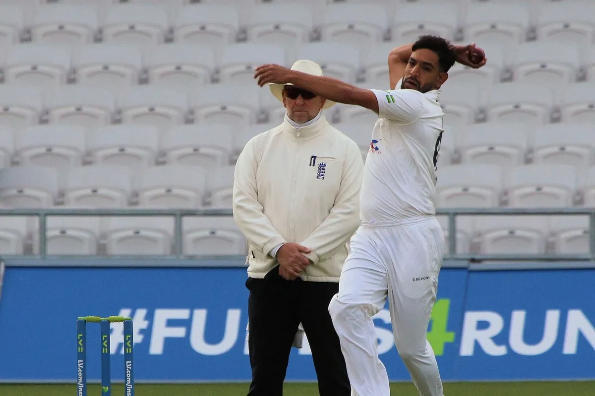 Haris Rauf bowling for Pakistan