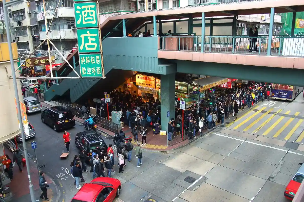 Mong Kok district in Hong Kong