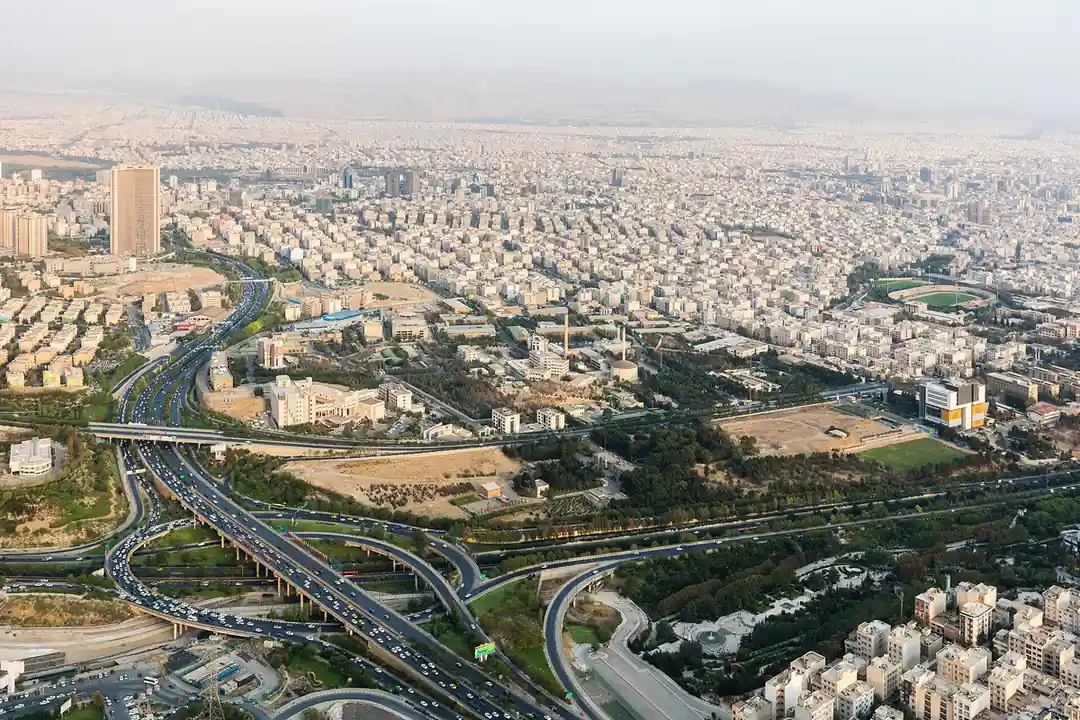 Aerial view of Tehran city
