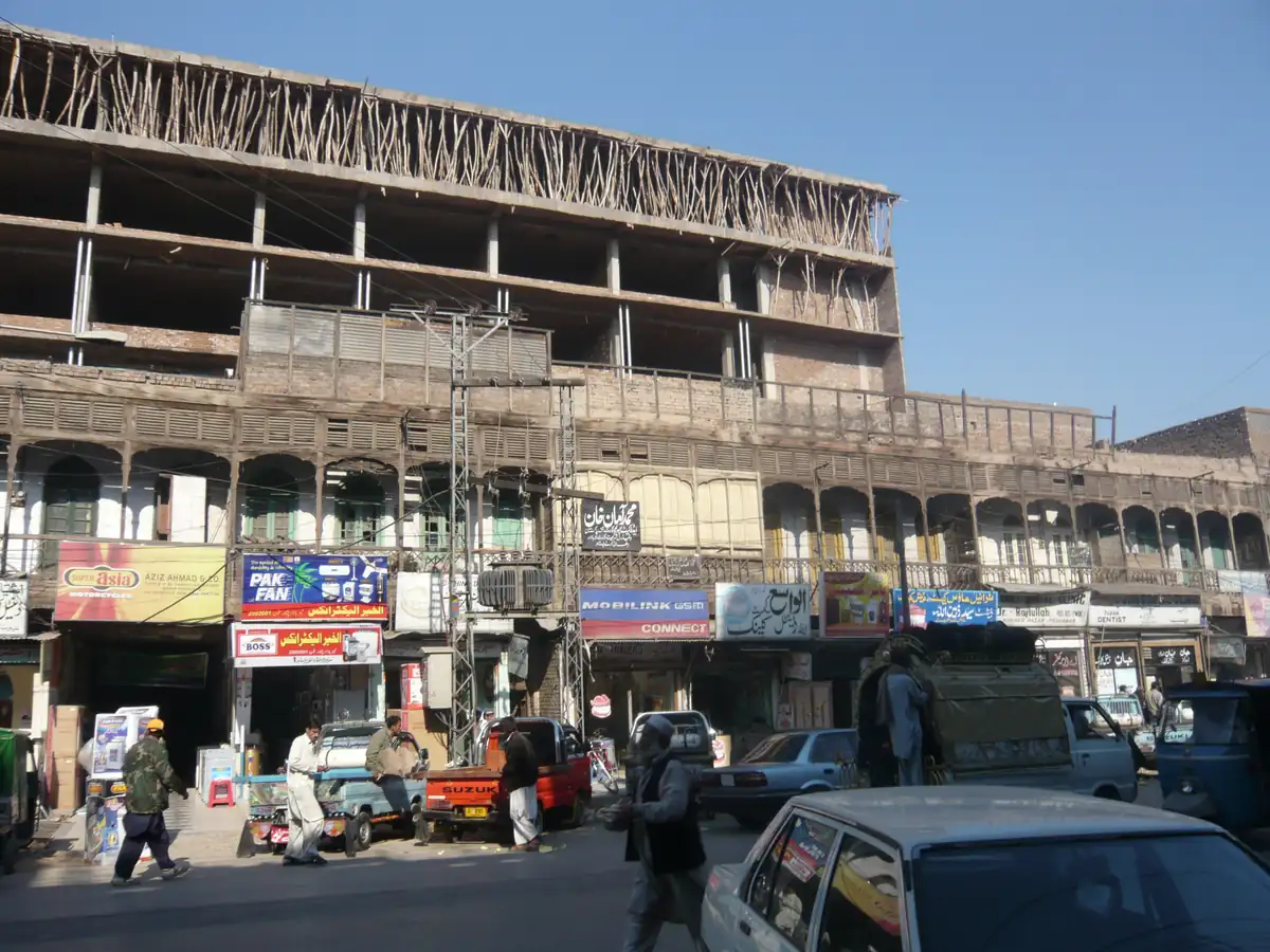 A busy street in old Peshawar city