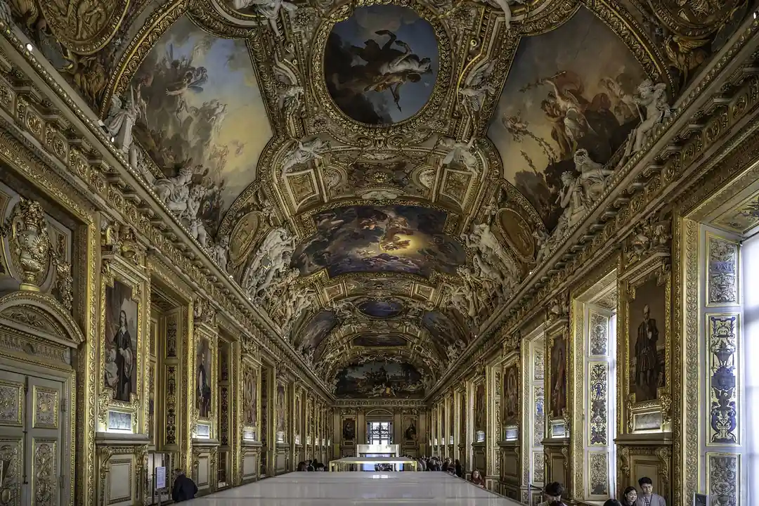 The Galerie d'Apollon in the Louvre, where the crown jewels are displayed