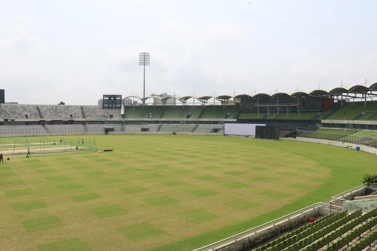 A crowd at the Mirpur stadium in Dhaka during a Test match