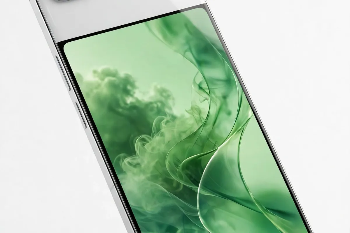Vivo Y400 style smartphone with a pearl white back and slim body in a studio product shot