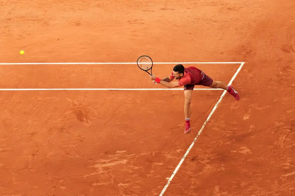 Novak Djokovic in action at Roland-Garros in 2024 in a file photo