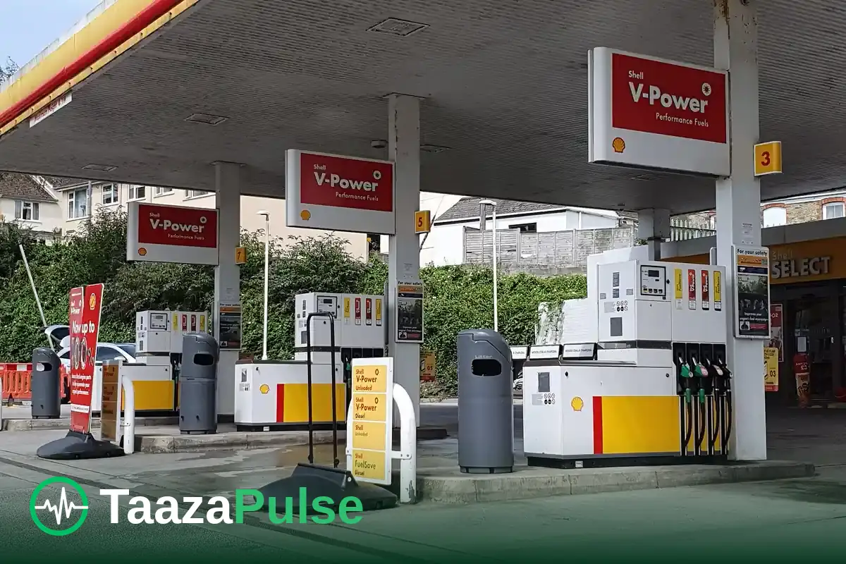 Fuel pumps at a filling station