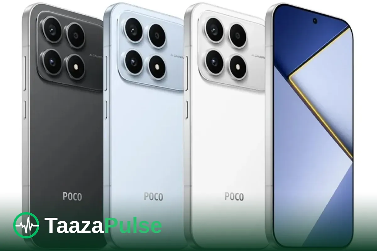 The Poco X8s shown from all sides in Poco's official launch material