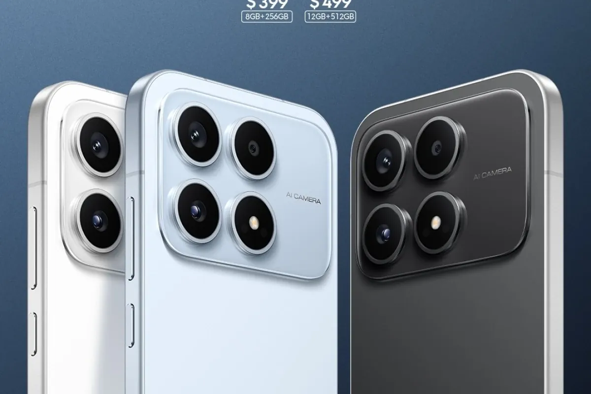 Poco X8s official launch poster showing the phone's front and back