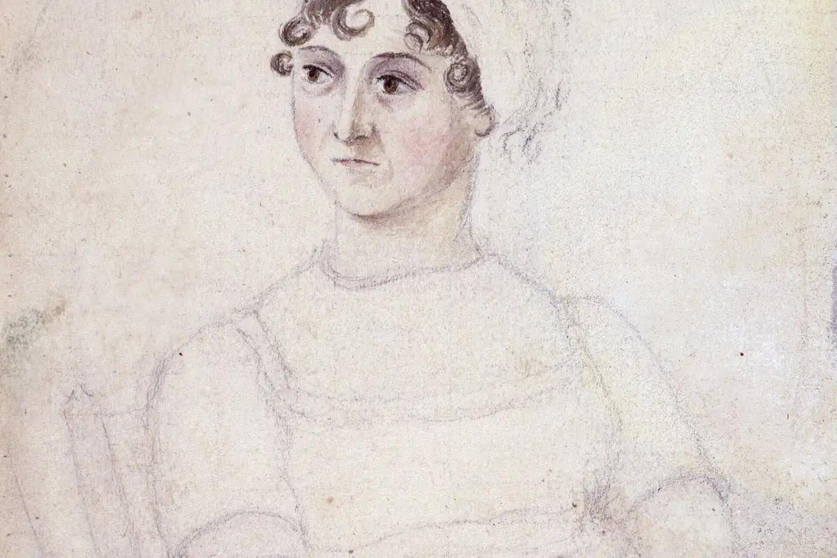 A portrait sketch of Jane Austen