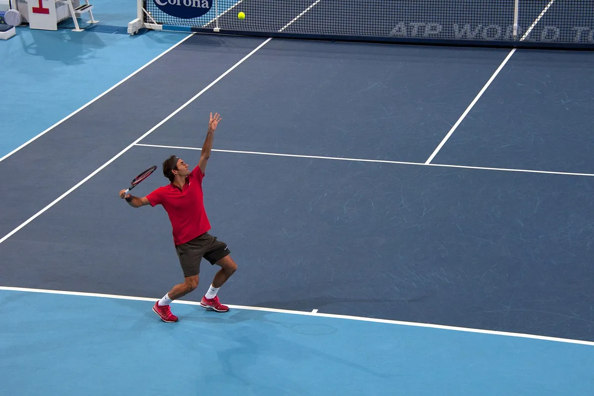 Roger Federer at the Swiss Indoors in Basel in a 2014 file photo
