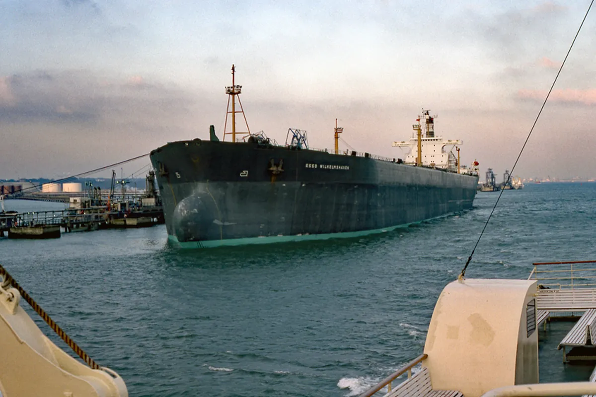 A very large crude carrier at sea