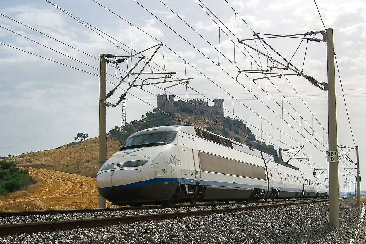 A Renfe AVE high-speed train of the type used on Spain's Madrid to Seville line